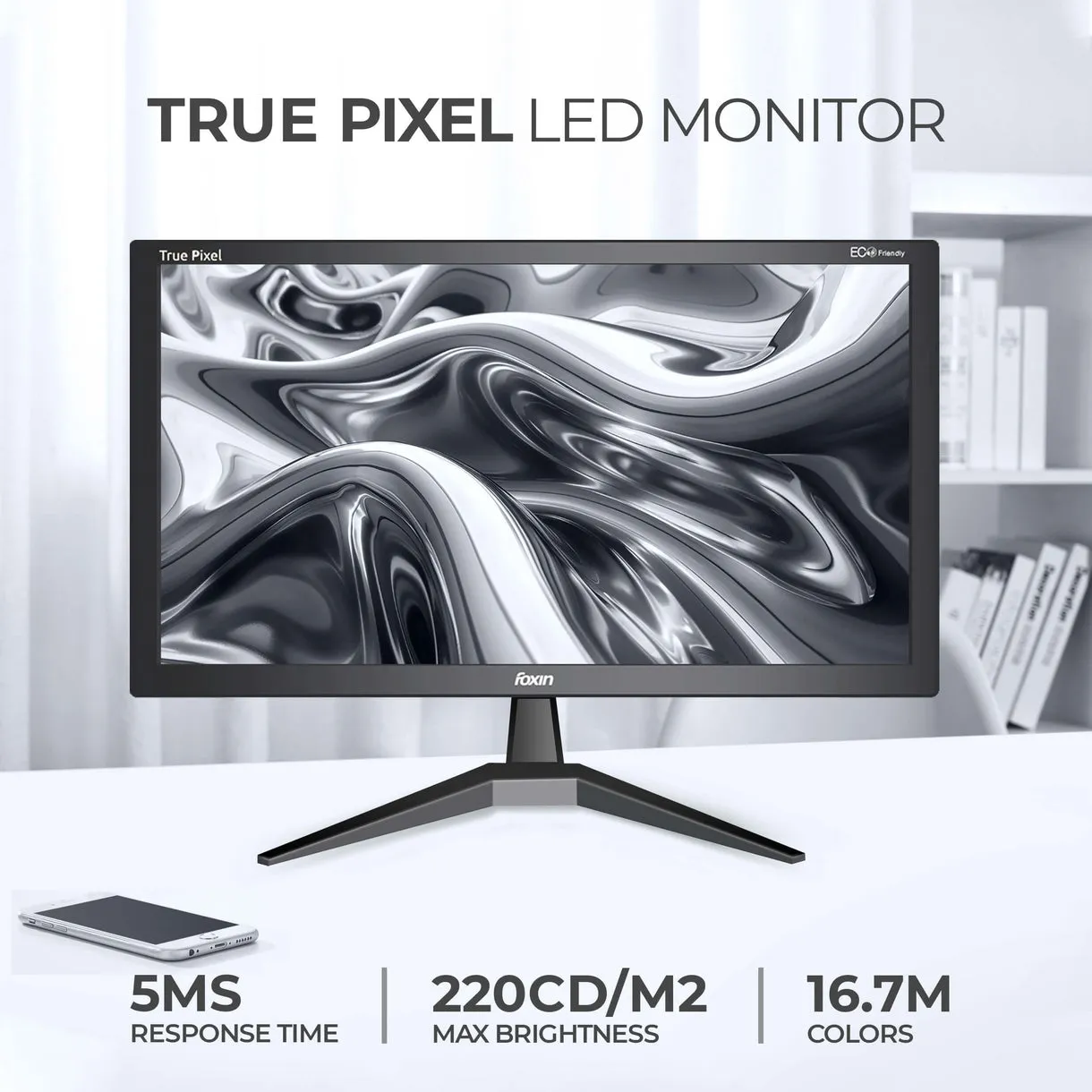 Foxin LED Monitor 20.5" 60Hz with HDMI | VGA (Crystal) view 3